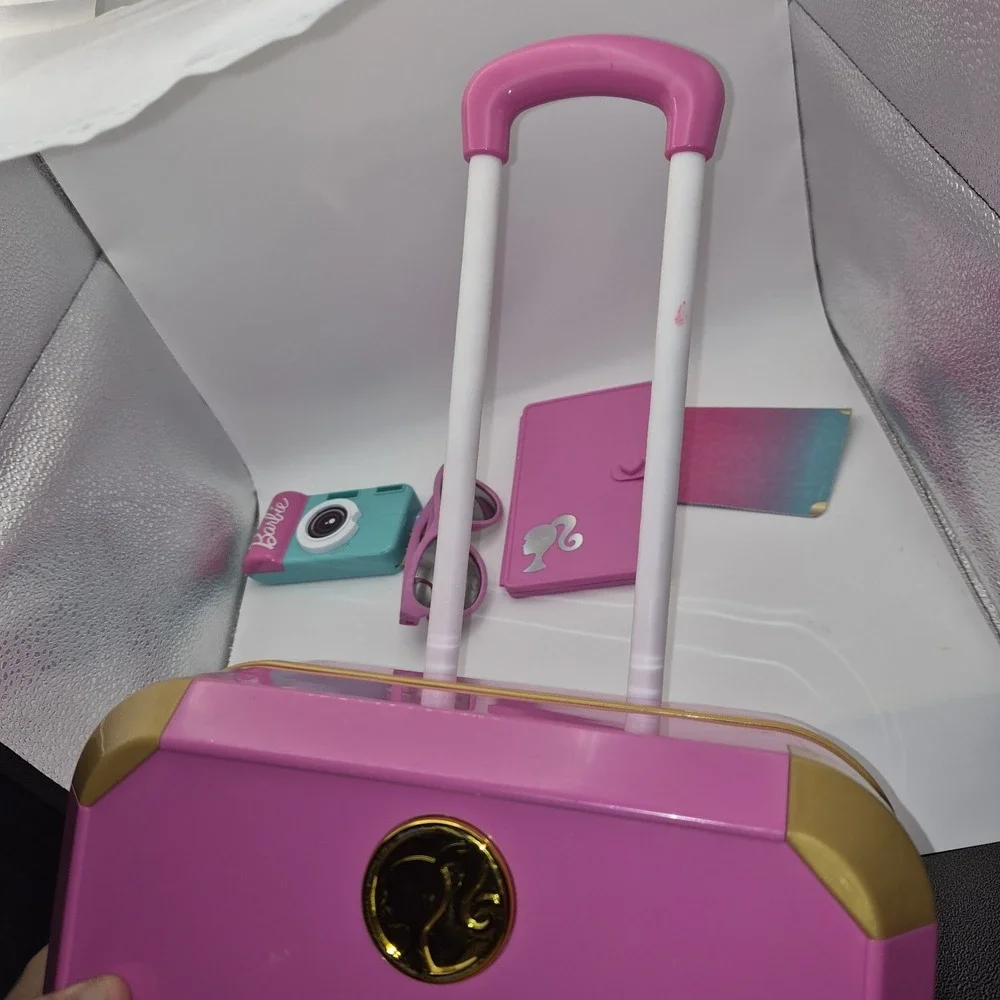 Barbie Rolling Suitcase Travel Playset Carry On Luggage Removable Insert...